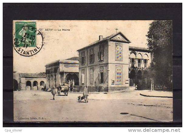 ALGERIE Setif Mairie, animée, Attelages, ed Idéale PS 2, 1911