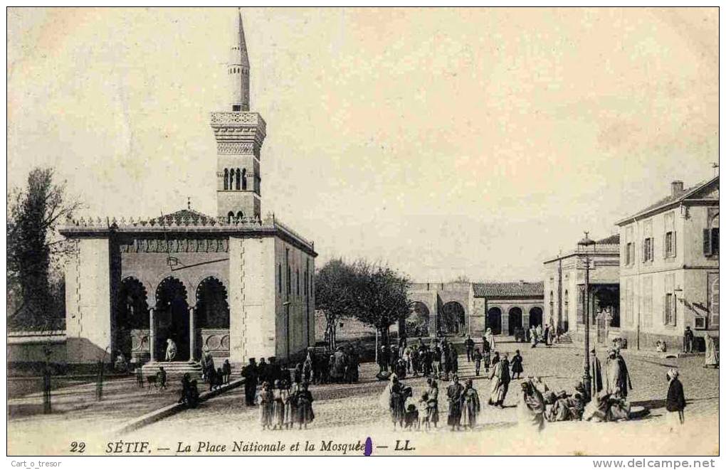 ALGERIE. SETIF. LA PLACE NATIONALE ET LA MOSQUEE