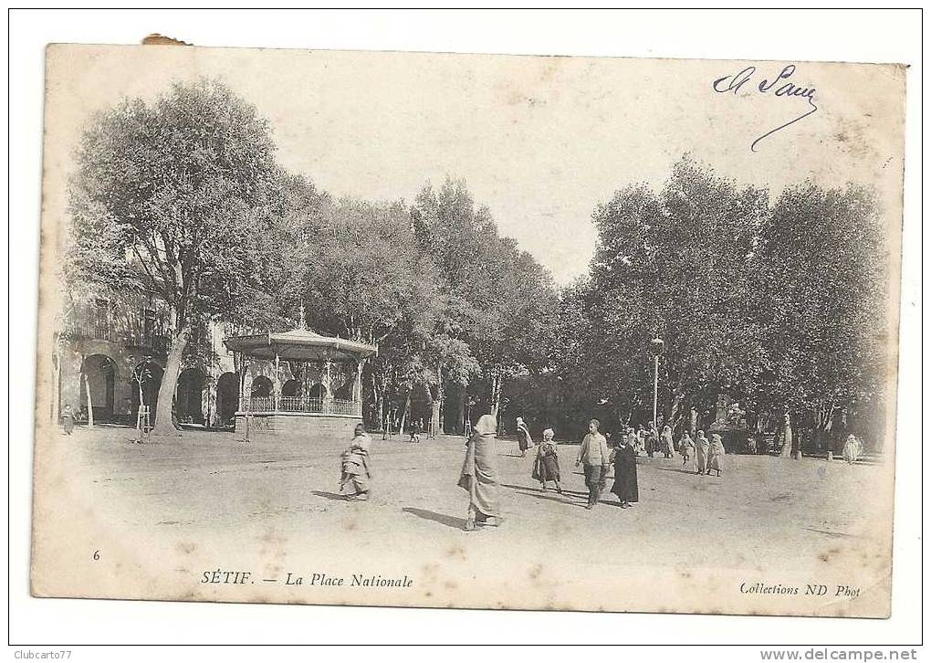 Sétif (Algérie)  Place Nationale env 1904 (animée) .