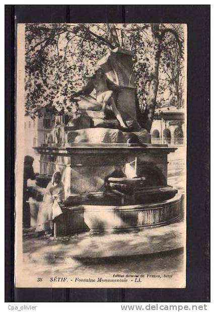 ALGERIE Setif Fontaine Monumentale, animée,  ed LL 38, 192?
