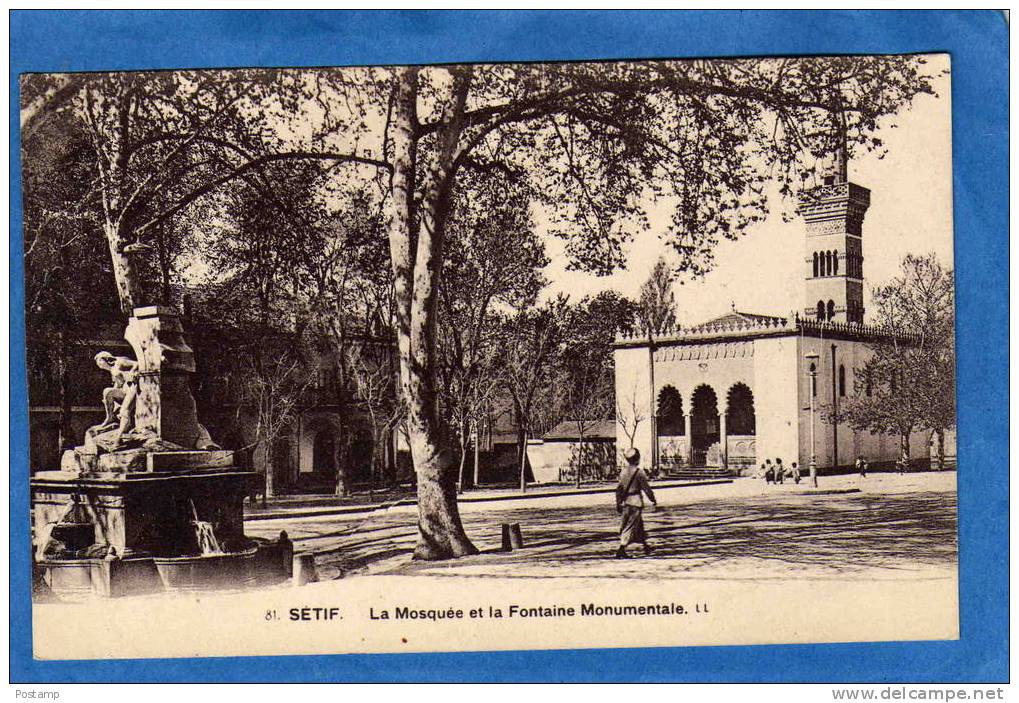SETIF-81- la fontaine monumentale et la place  -animé-a voyagé   en 1926