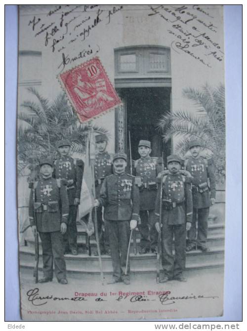 Sidi Bel Abbes Legion Etrangere  Drapeau du 1er Regiment Etranger Beau Plan Baionnette
