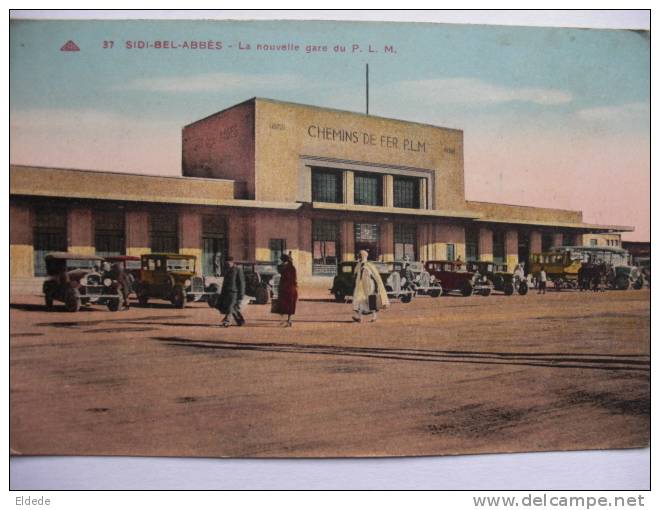 Sidi Bel Abbes 37 la nouvelle gare du PLM, autos, Autobus