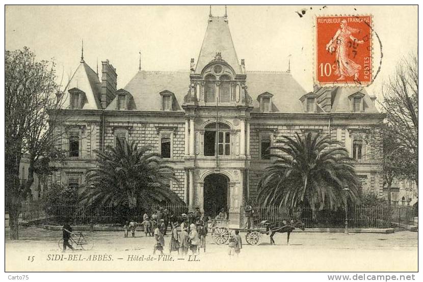 ALGERIE - SIDI BEL ABBES - Hôtel de Ville - Attelage