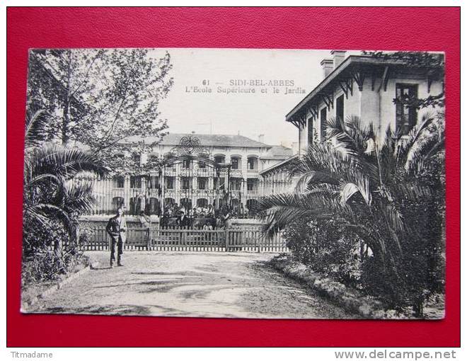 Algerie - Sidi bel abbes - l'ecole superieure et le jardin