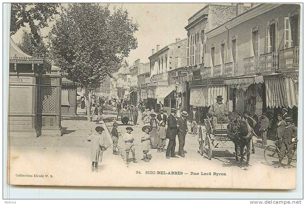 SIDI BEL ABBES   -  Rue Lord Byron (avec un attelage).