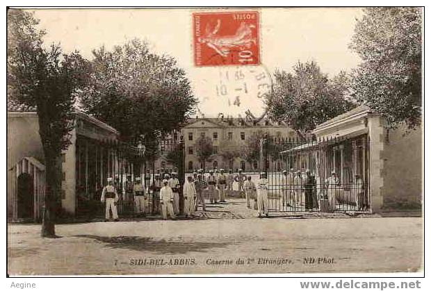 ALGERIE - ref no  65- sidi bel abbes- caserne du 1er etrangers - legion etrangere    - bon etat