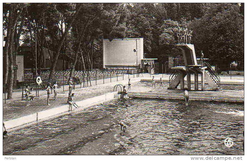 AFRIQUE. ALGERIE. SIDI BEL ABBES. Vue sur La Piscine Municipale et Le Théatre de Verdure. Carte Dentelée.