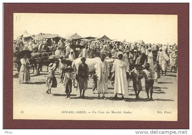 ALGERIE - SIDI BEL ABBES - UN COIN DU MARCHE ARABE - TRES BEAU PLAN TRES ANIME