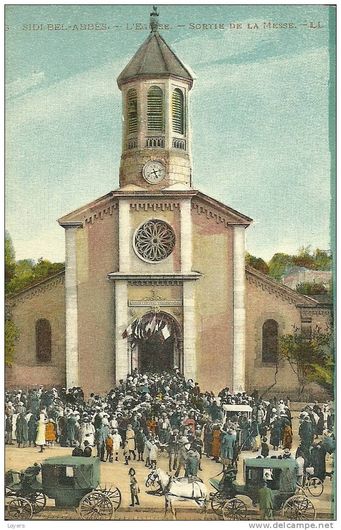 SIDI-BEL-ABBES.  -  L´EGLISE.  -  SORTIE DE LA MESSE.   LL.