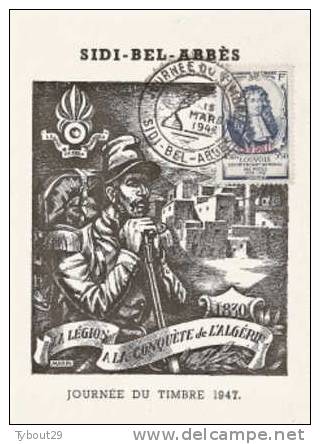 CPA  Afrique. Sidi Bel Abbès. Journée Timbre 1947. La Légion à la Conquète de l´Algérie. Louvois