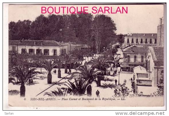 ALGERIE , SIDI BEL ABBES , Place Carnot et bd de la Republique