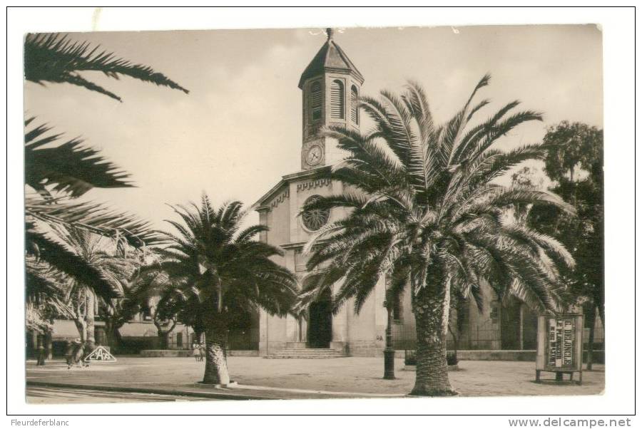 SIDI-bel-Abbes (Algérie) - CPSM - L'église ... tampon du régiment étranger d'infanterie au dos