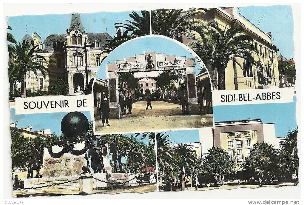 Sidi-Bel-Abbès (Algérie)  5 vues dont l'entrée de la caserne de la Légion étrangère env 1950 (animée).