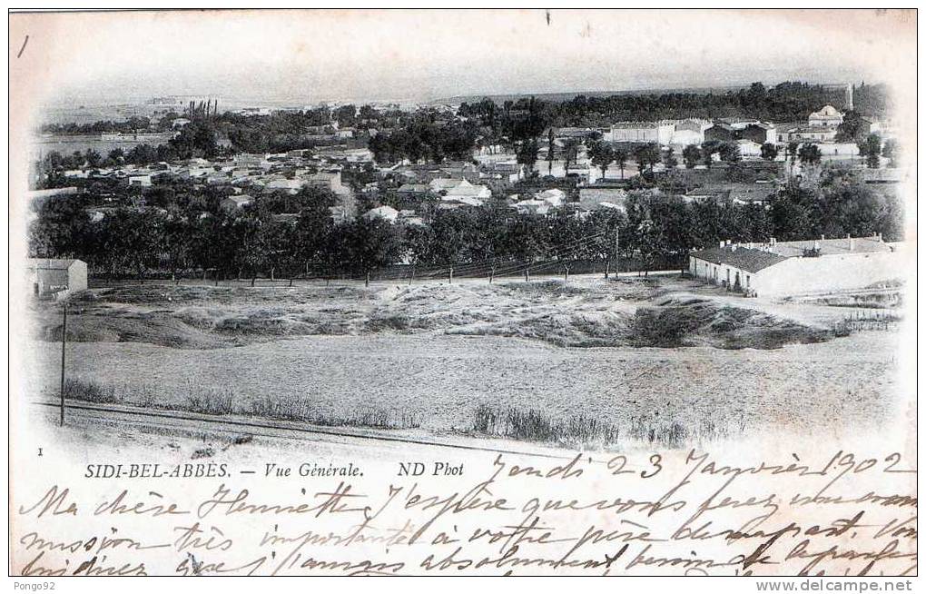 cpa 1902 sidi-bel-abbès, vue générale de la ville au milieu de la plaine