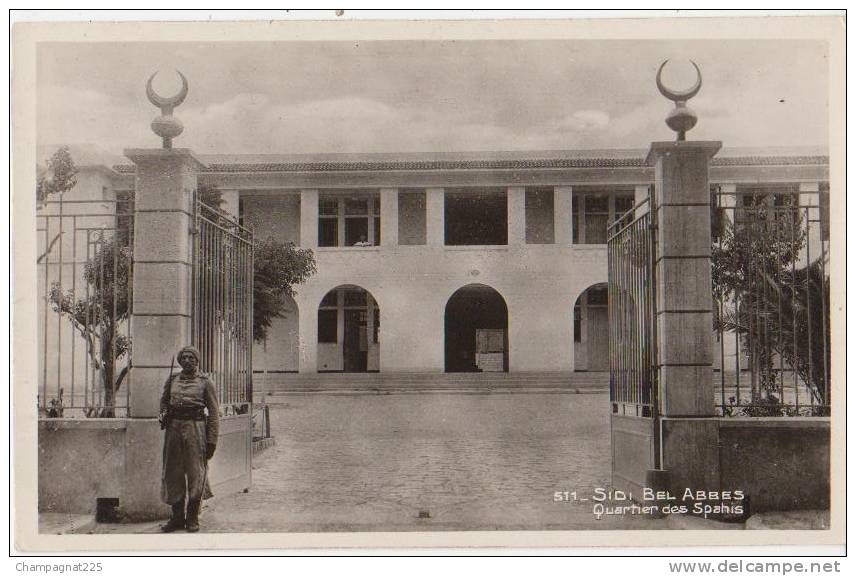 CPSM ALGERIE SIDI BEL ABBES Caserne Soldat Militaire Quartier des Spahis