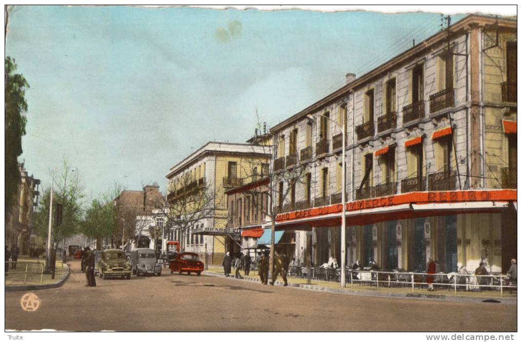 SIDI-BEL-ABBES BOULEVARD GENERAL ROLLET POLICIER 2 CV CAFE DU COMMERCE