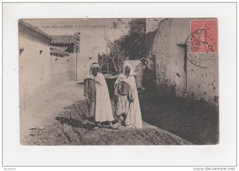 Afrique Algérie Sidi Bel Abbès N° 28 au village arabe hommes belle carte écrite en 1907
