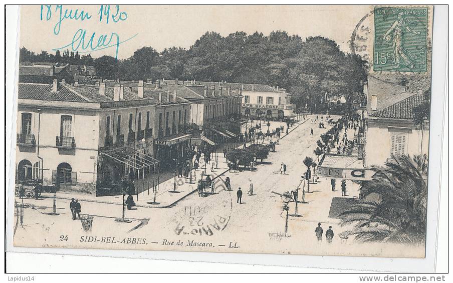 XQ 498 /C P A  ALGERIE  - SIDI-BEL-ABBES -  RUE DE MASCARA