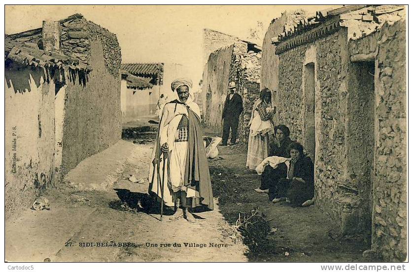Sidi-Bel-Abbès   Une Rue du Village Nègre  cpa