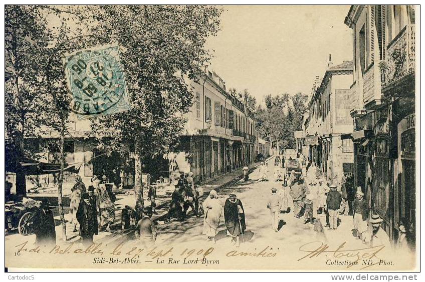 Sidi-Bel-Abbès   La Rue Lord Byron  cpa