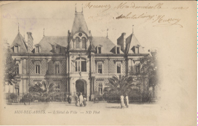 sidi bel abbes l'hotel de ville , précurseur carte nuage animée petit plan