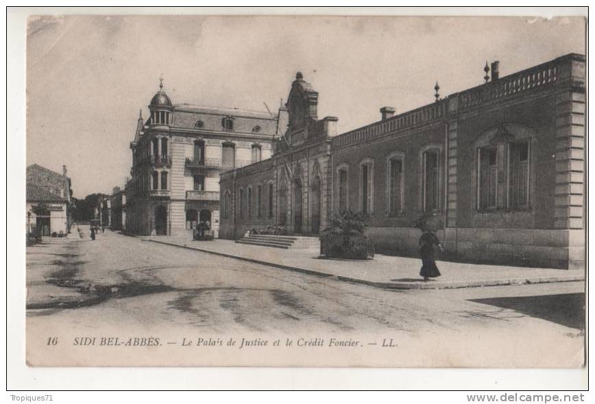 ALGERIE SIDI BEL ABBES LE PALAIS DE JUSTICE ET LE CREDIT FONCIER  BELLE CARTE
