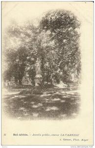 ALGERIE * SIDI-BEL-ABBES - Jardin public, statue La Caresse