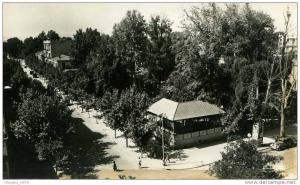 SIDI BEL ABBES-JARDIN DU CERCLE MILITAIRE ET RUE PRUDON -CPSM PETIT FORMAT