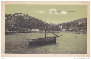 AFRIQUE,ALGERIE,PHILIPPEV ILLE  ,SKIKDA en 1935,bateau de pèche,pecheur,port,vue panoramique,rare