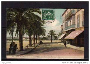 ALGERIE Philippeville Place de la Marine, Grand Hotel, colorisée, ed LL 83, 1908