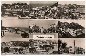 ALGERIE. PHILIPPEVILLE .Multivues Place Marqué,Vue Générale,Quartier de la Gare,La Piscine,etc.1959