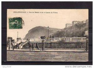 ALGERIE Philippeville Vue Générale, Skikda, Caserne de France, animée, ed Ferrer, 1907