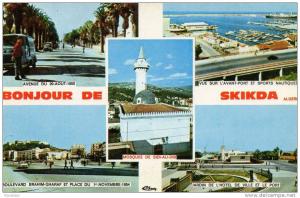 CPSM - ALGERIE - BONJOUR DE SKIKDA - MOSQUEE DE SIDI ALI DIB... - MULTI VUES - CARTE SOUVENIR - N°22 - CIRCULEE EN 1970
