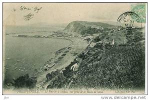 ALGERIE... PHILIPPEVILLE Le Port et le Skikda, vue prise de la Route de Stora