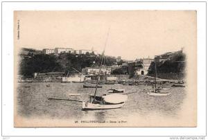 Skikda Philippeville La ville et les Quais vus depuis le Port avec bateaux a voile Edit Ideale PS n° 25