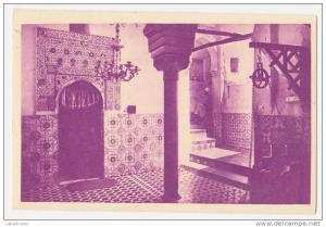 carte postale ancienne 1930  Tlemcen   Sidi-bou-médine Cour et puits du Mausolée(centenaire en 1930)