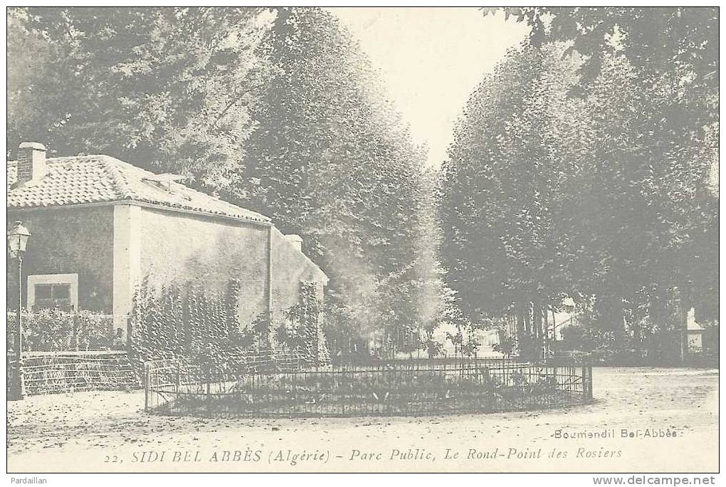 ALGERIE.  SIDI BEL ABBES.  PARC PUBLIC.  LE ROND-POINT DES ROSIERS.  GROS PLAN