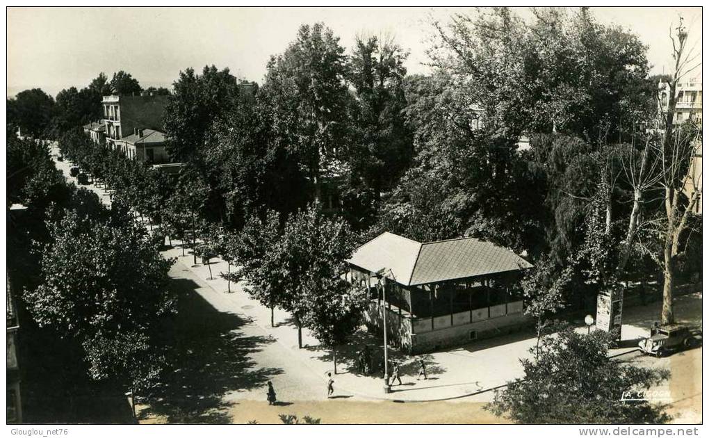 SIDI BEL ABBES-JARDIN DU CERCLE MILITAIRE ET RUE PRUDON -CPSM PETIT FORMAT