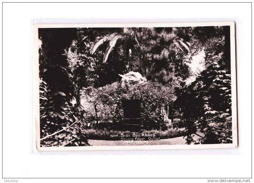 ALGERIE Sidi Bel Abès Square Edgar Quinet, ed Cigogne 508, CPSM 9x14, 194?