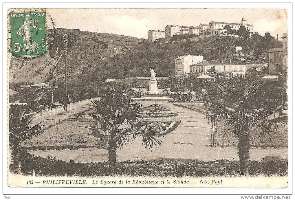 ALGERIE  PHILIPPEVILLE le square de la république et le skikda