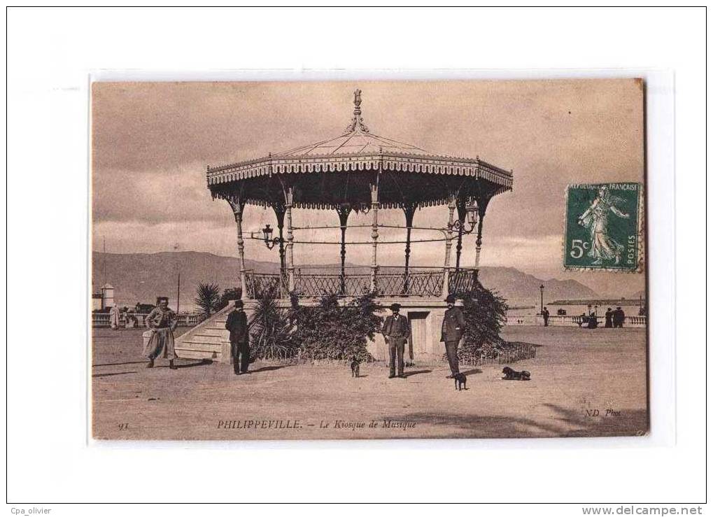 ALGERIE Philippeville Kiosque à Musique, animée, ed ND 91, 191?