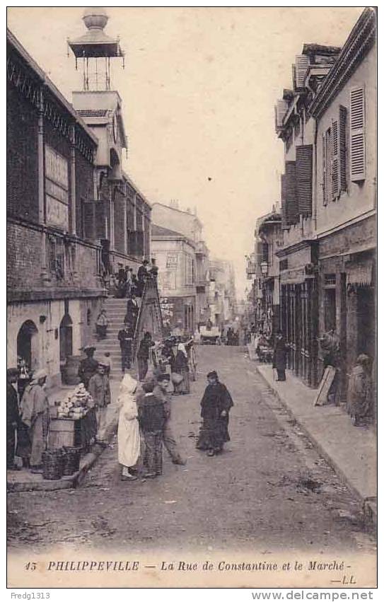 Philippeville - Rue Constantine et le Marché