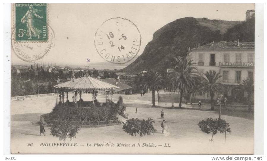 PHILIPPEVILLE LA PLACE DE LA MARINE ET LE SKIKDA  1914