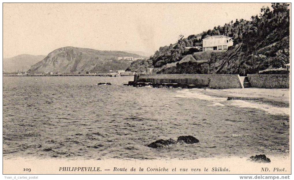 ALGERIE PHILIPPEVILLE ROUTE DE LA CORNICHE ET VUE VERS SKIKDA