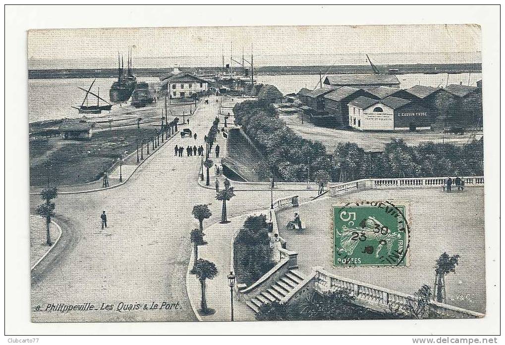 Skida (ou Philipeville)  Les quais et le port en 1909 (animée).