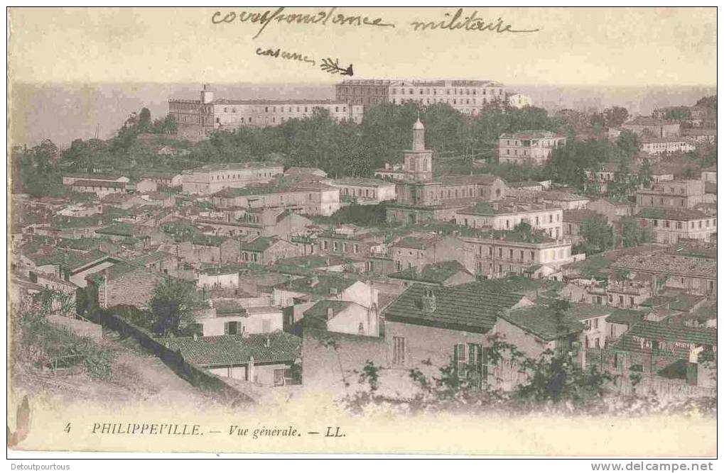 PHILIPPEVILLE ( SKIKDA ) vue générale 1914 avec caserne militaire
