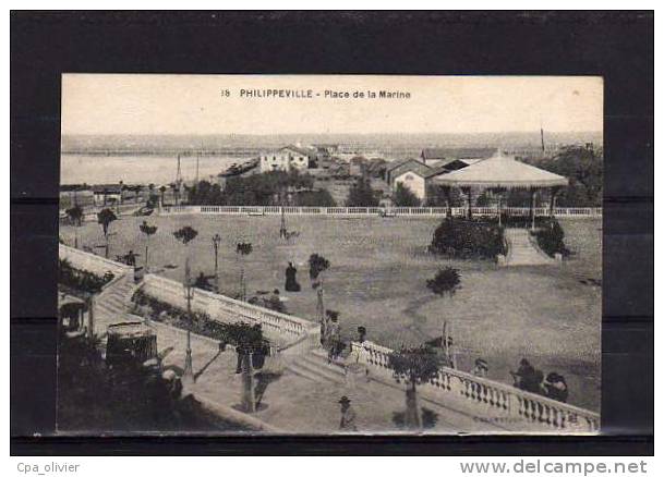 ALGERIE Philippeville Place de la Marine, Kiosque à Musique, ed Idéale PS 18, 1927