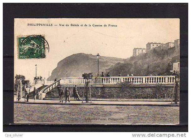 ALGERIE Philippeville Vue Générale, Skikda, Caserne de France, animée, ed Ferrer, 1907
