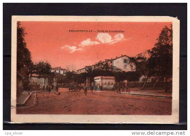 ALGERIE Philippeville Porte de Constantine, colorisée, ed Combier, 1928